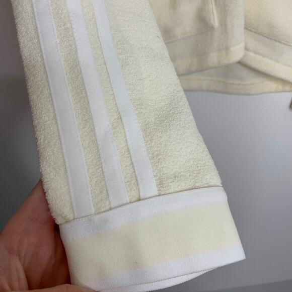 Adidas Button Down Cardigan With Logo Cream Cream White IP3761 Womens Small - Picture 3 of 16